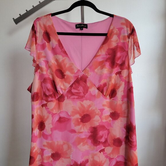 Ashley Stewart Pink Floral Print Midi Dress (Size: 26) - Picture 12 of 15